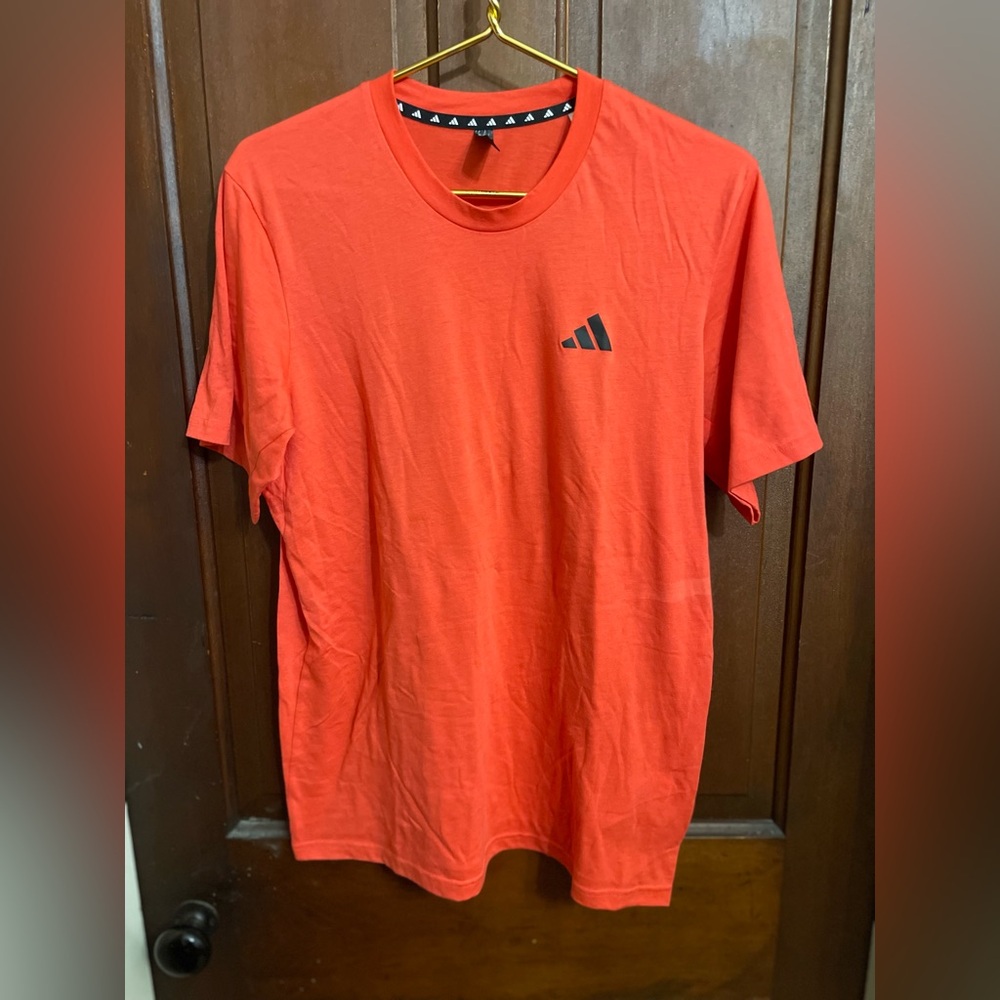 adidas men's medium short sleeve red shirt